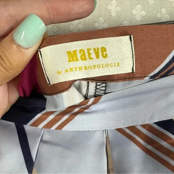 Anthropologie Maeve Striped Satin Balloon High Rise Pants‎ - Picture 5 of 9